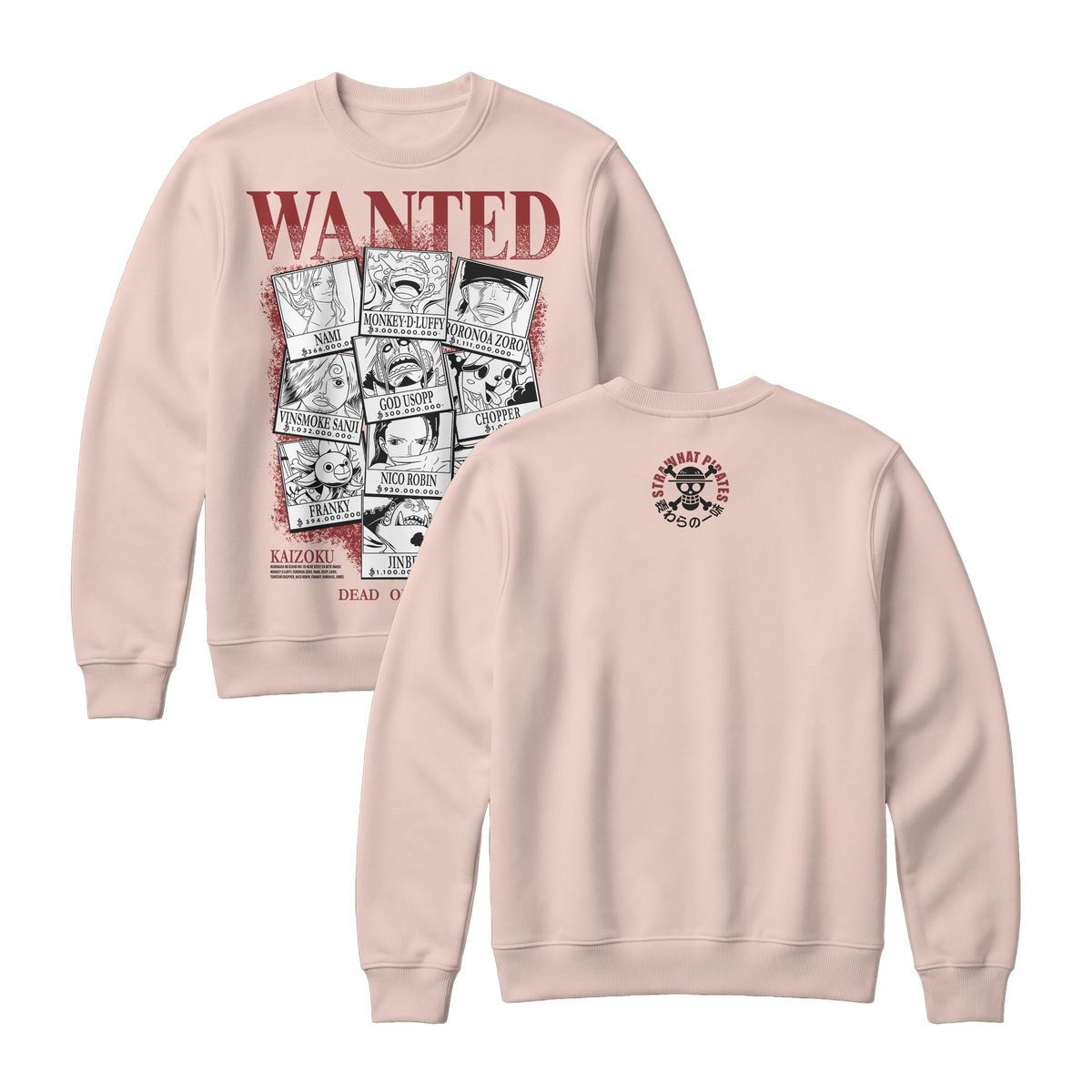 Anime One Piece Wanted Mugiwara Crew Sweatshirt - RZM008