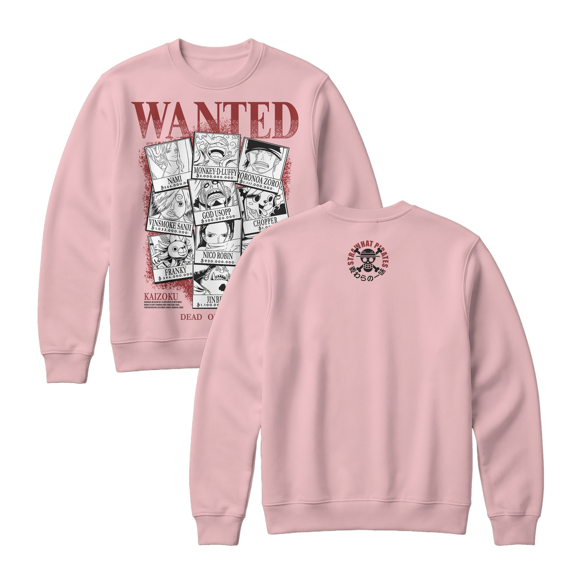 Anime One Piece Wanted Mugiwara Crew Sweatshirt - RZM008