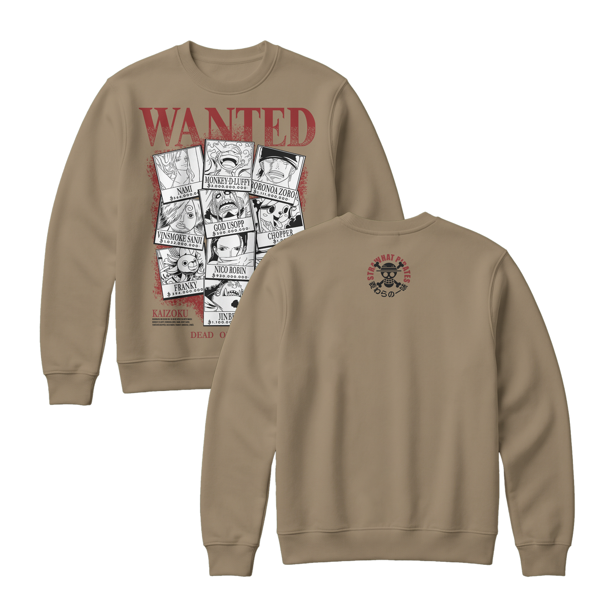 Anime One Piece Wanted Mugiwara Crew Sweatshirt - RZM008