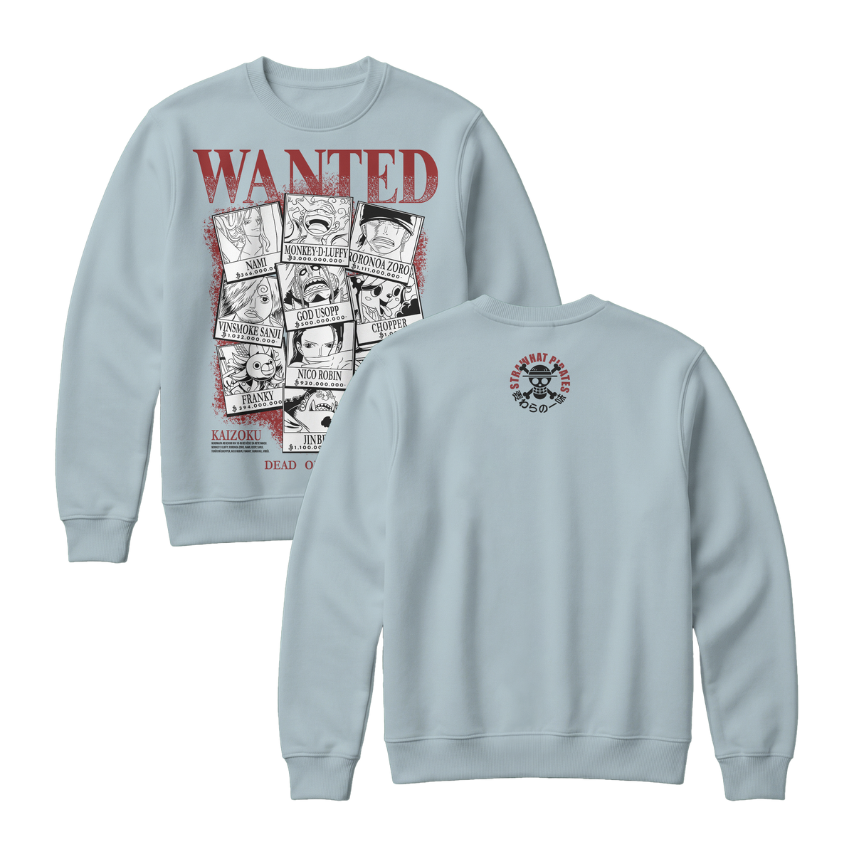 Anime One Piece Wanted Mugiwara Crew Sweatshirt - RZM008