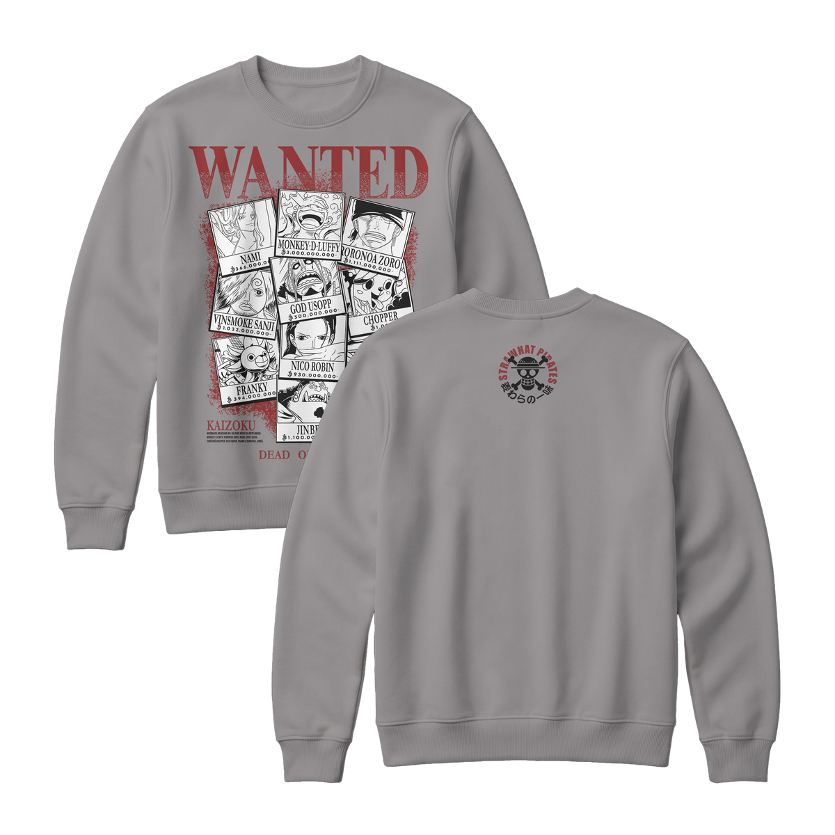 Anime One Piece Wanted Mugiwara Crew Sweatshirt - RZM008