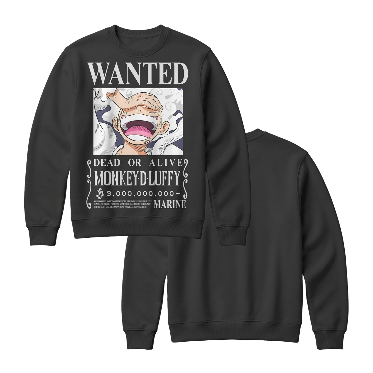 Anime One Piece Wanted Monkey D. Luffy Gear 5 Sweatshirt - RZM012