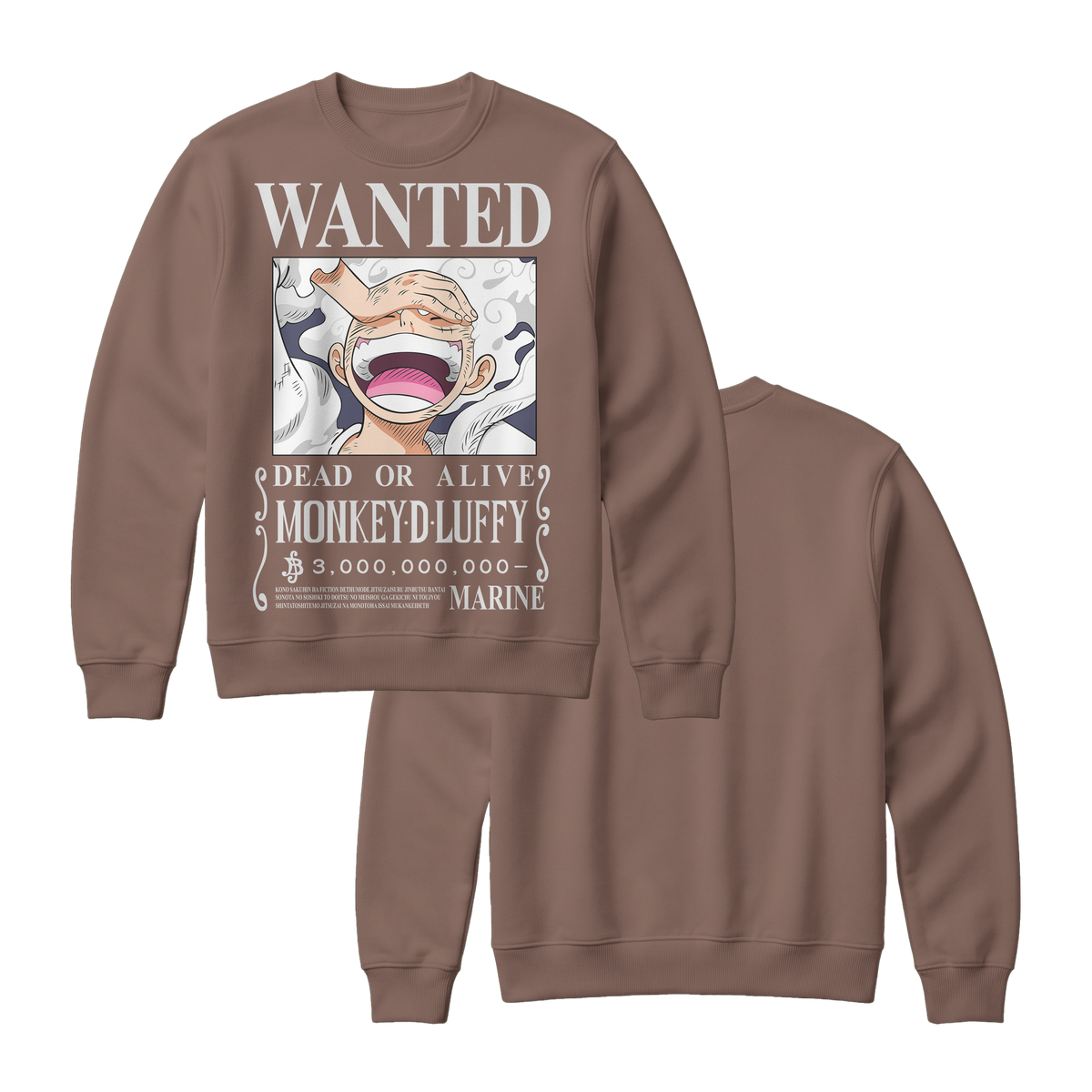 Anime One Piece Wanted Monkey D. Luffy Gear 5 Sweatshirt - RZM012