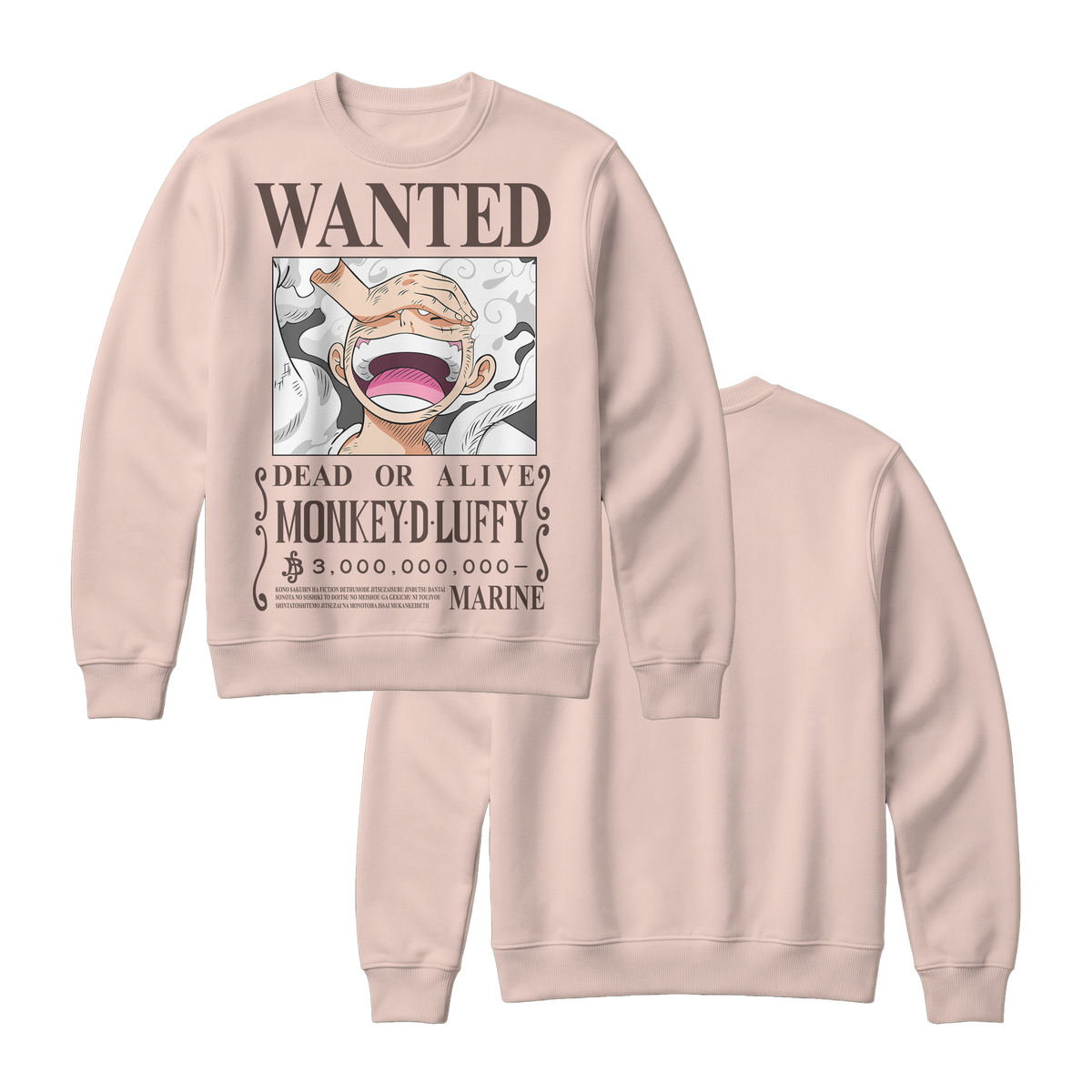 Anime One Piece Wanted Monkey D. Luffy Gear 5 Sweatshirt - RZM012