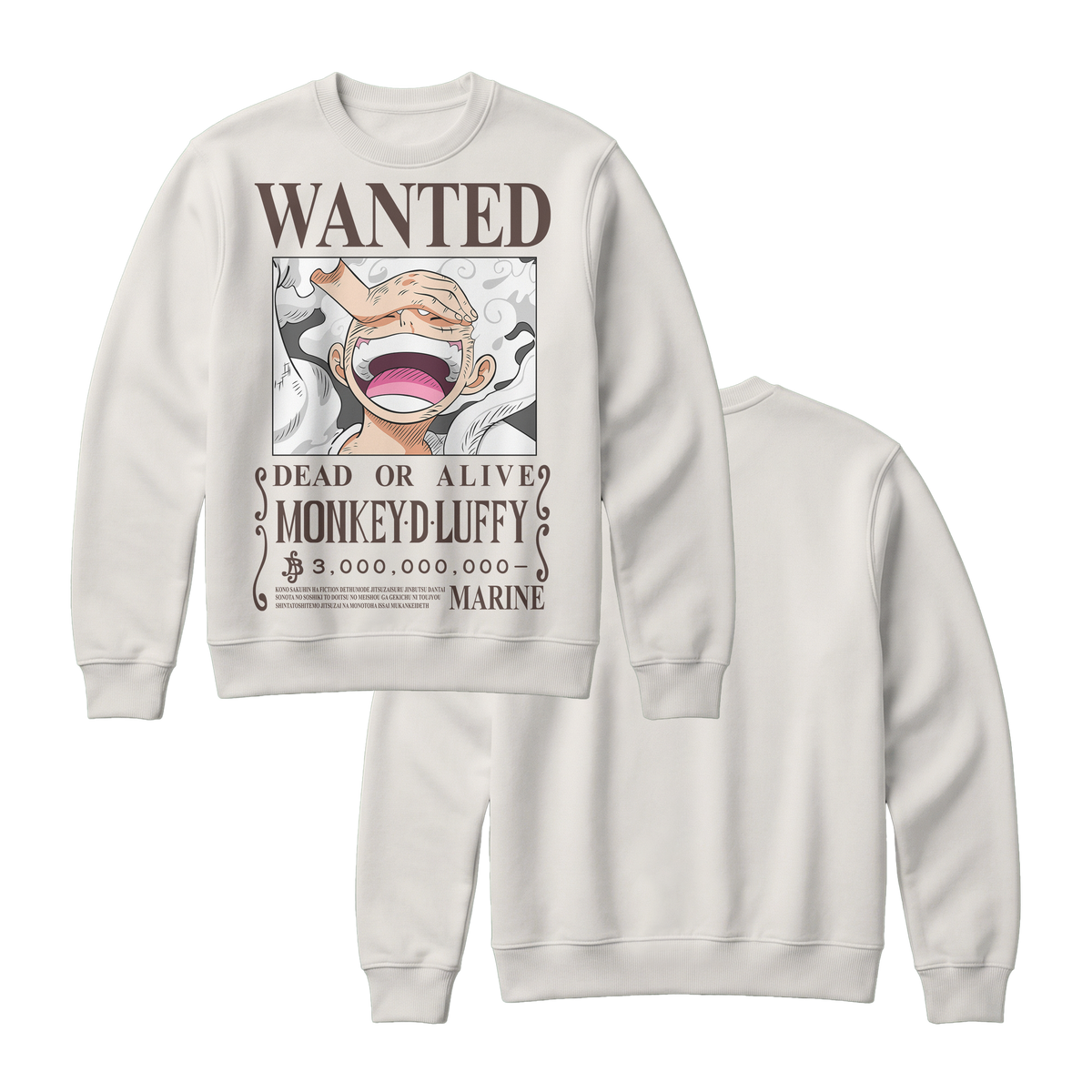 Anime One Piece Wanted Monkey D. Luffy Gear 5 Sweatshirt - RZM012