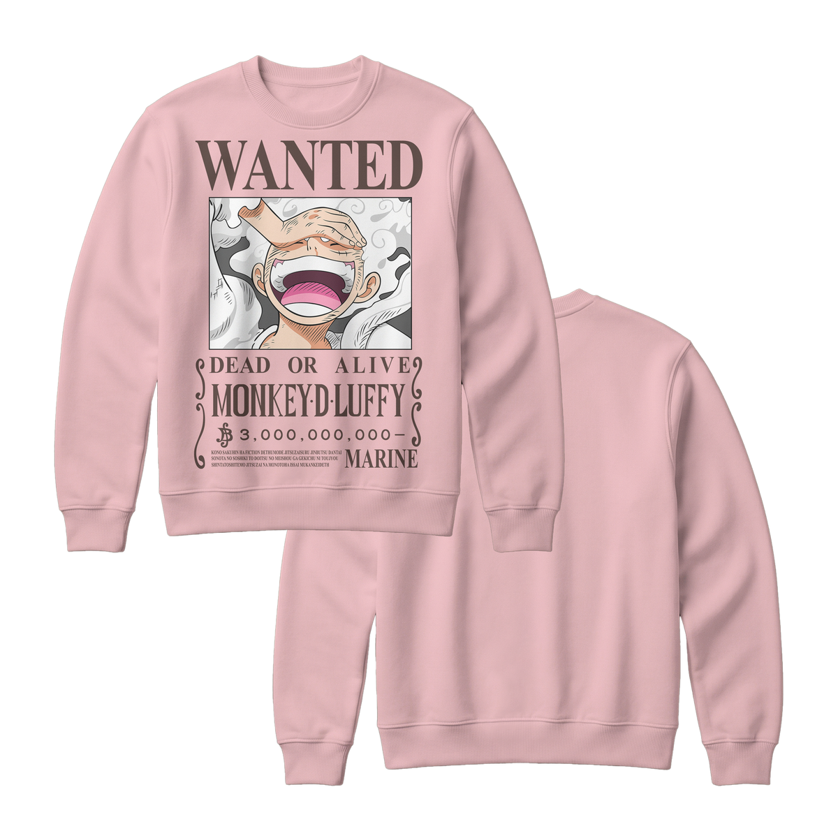 Anime One Piece Wanted Monkey D. Luffy Gear 5 Sweatshirt - RZM012