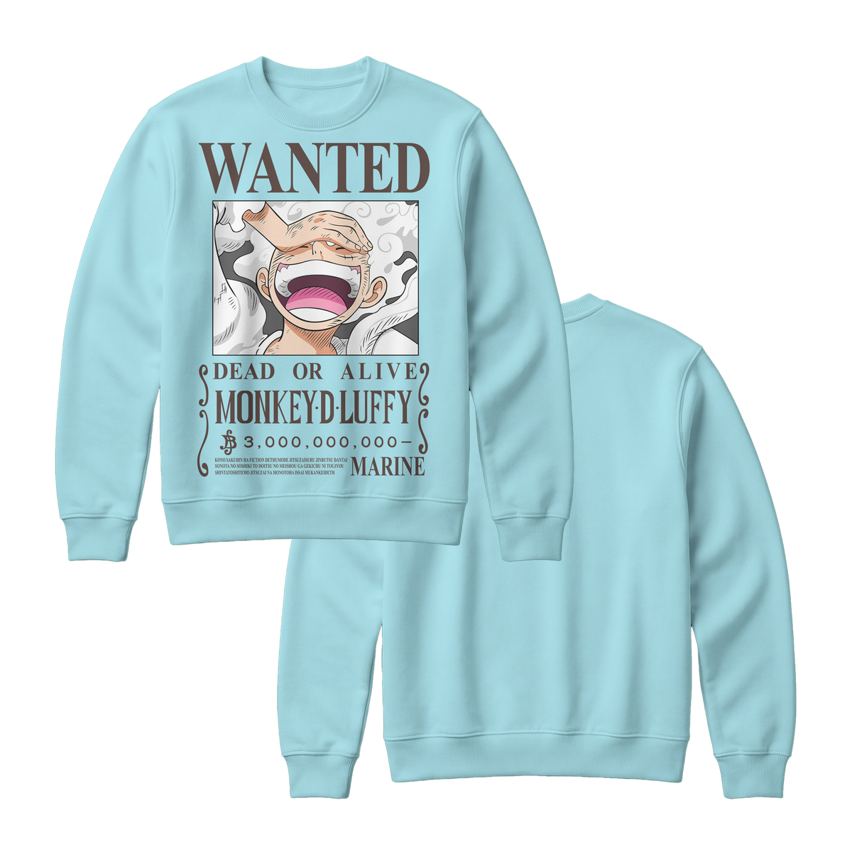 Anime One Piece Wanted Monkey D. Luffy Gear 5 Sweatshirt - RZM012