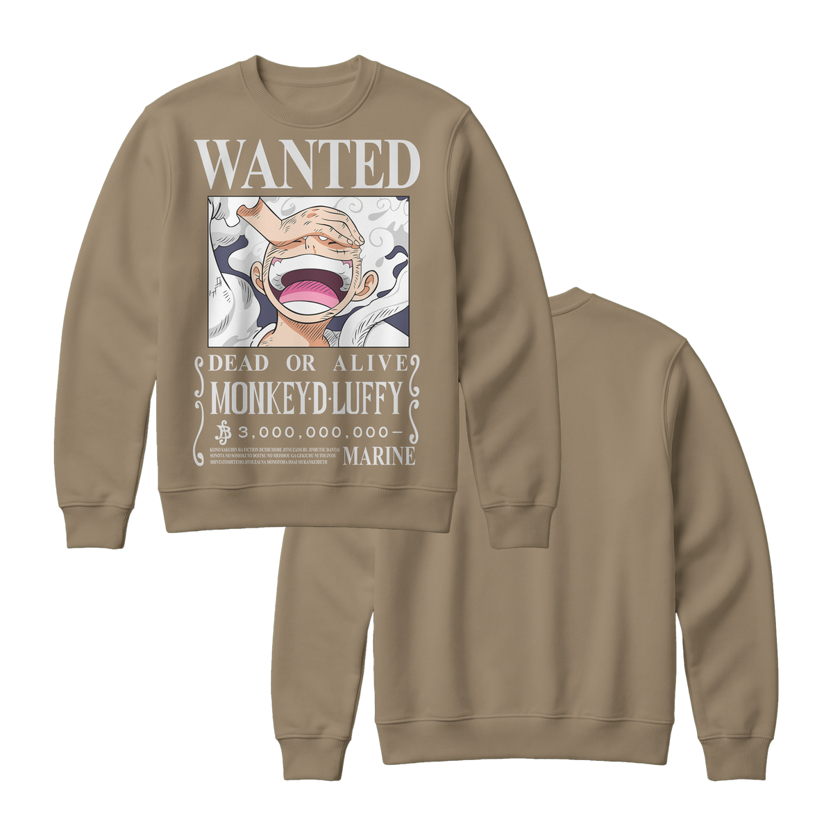 Anime One Piece Wanted Monkey D. Luffy Gear 5 Sweatshirt - RZM012