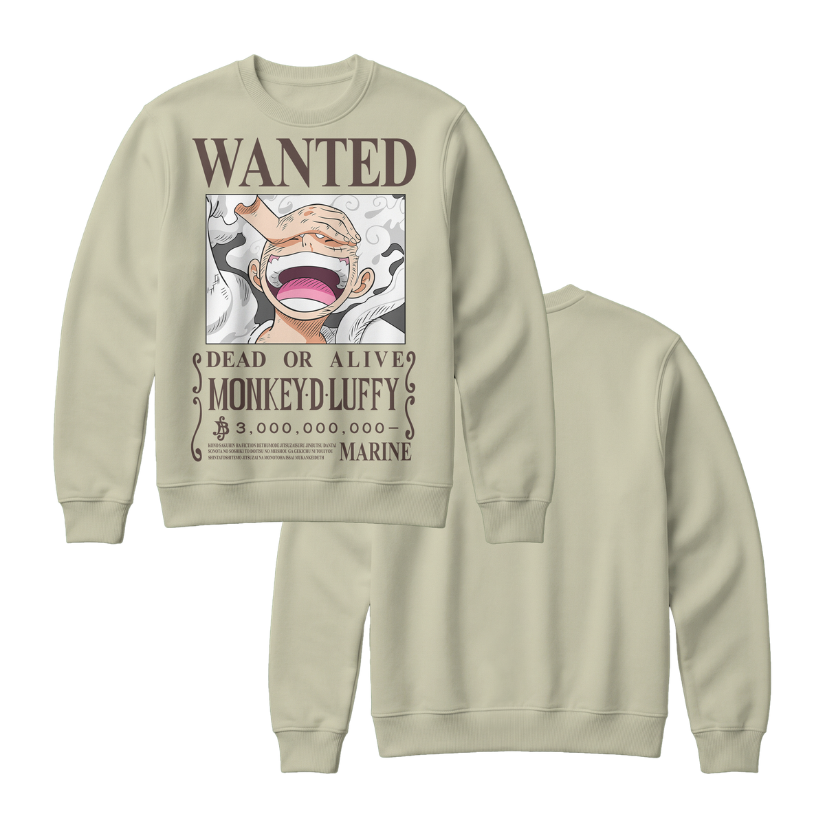 Anime One Piece Wanted Monkey D. Luffy Gear 5 Sweatshirt - RZM012