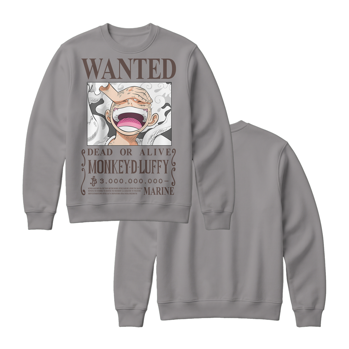 Anime One Piece Wanted Monkey D. Luffy Gear 5 Sweatshirt - RZM012