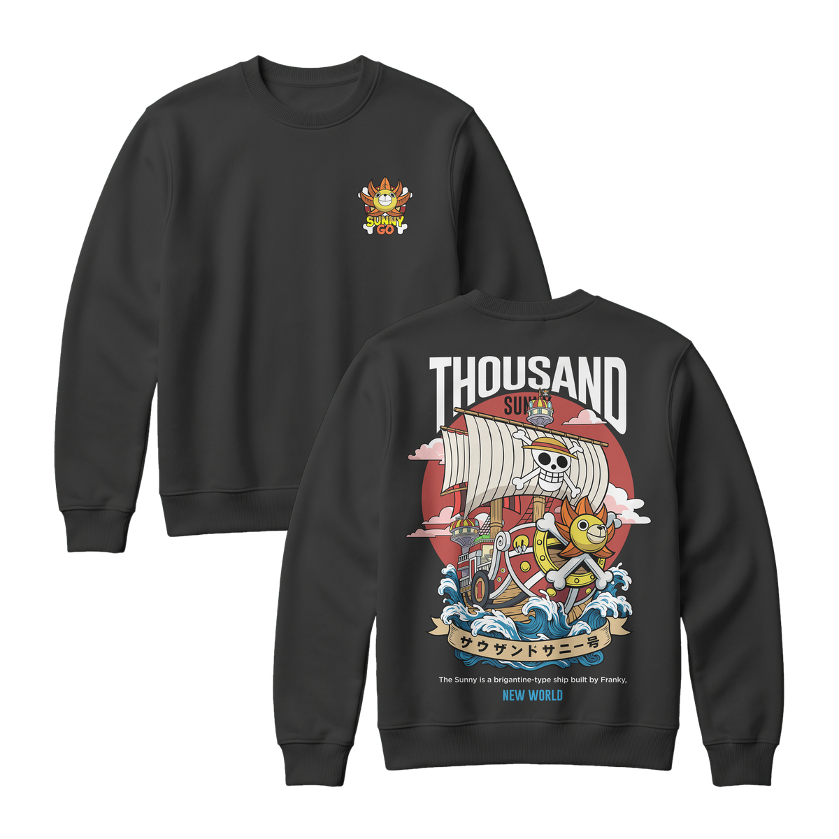 Anime One Piece Thousand Sunny Short Sweatshirt - RZM016