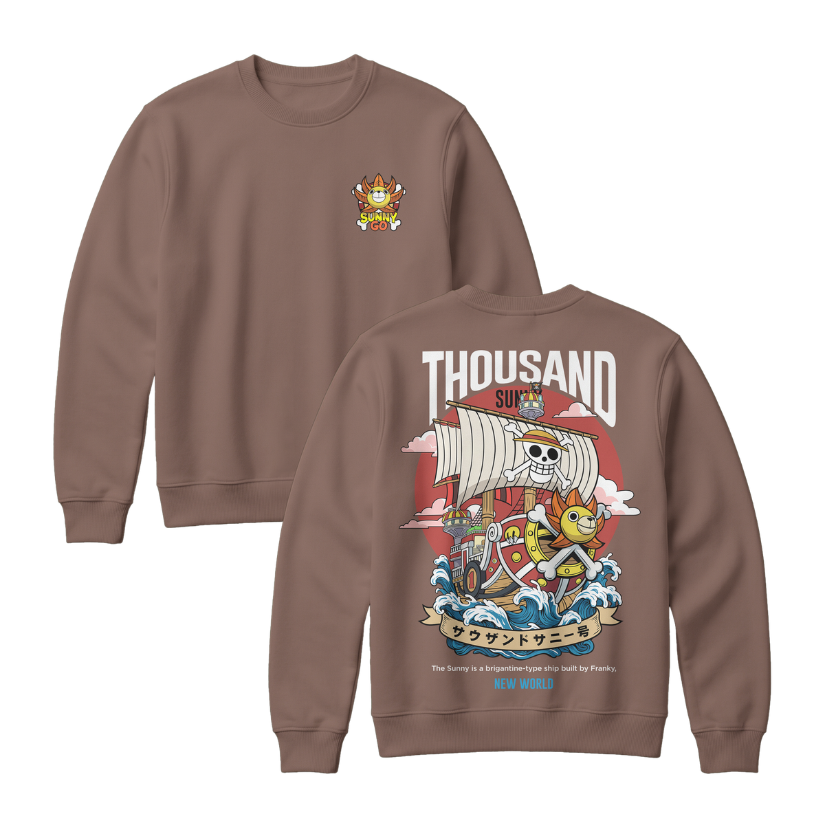 Anime One Piece Thousand Sunny Short Sweatshirt - RZM016
