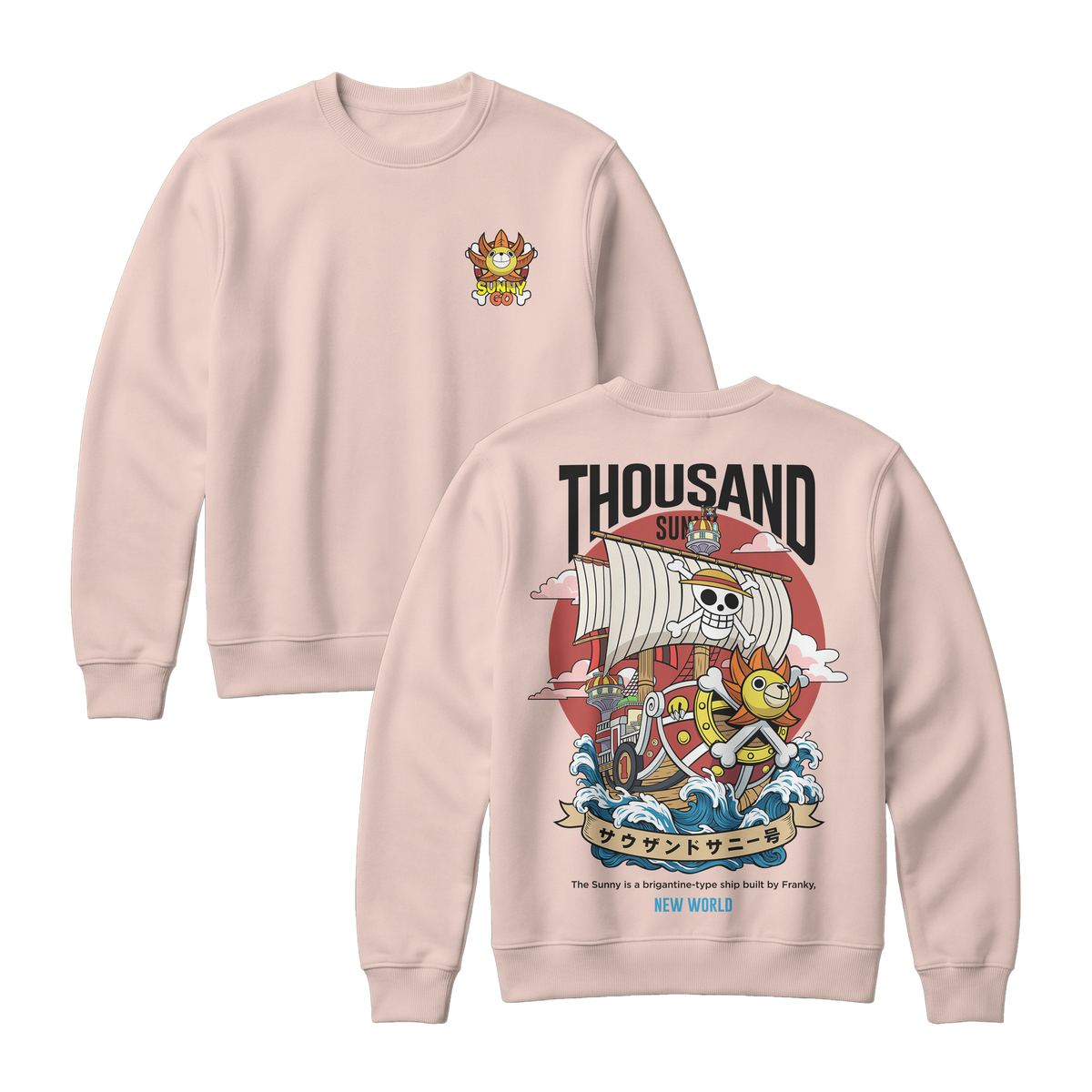 Anime One Piece Thousand Sunny Short Sweatshirt - RZM016