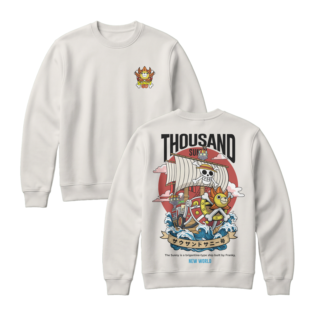 Anime One Piece Thousand Sunny Short Sweatshirt - RZM016