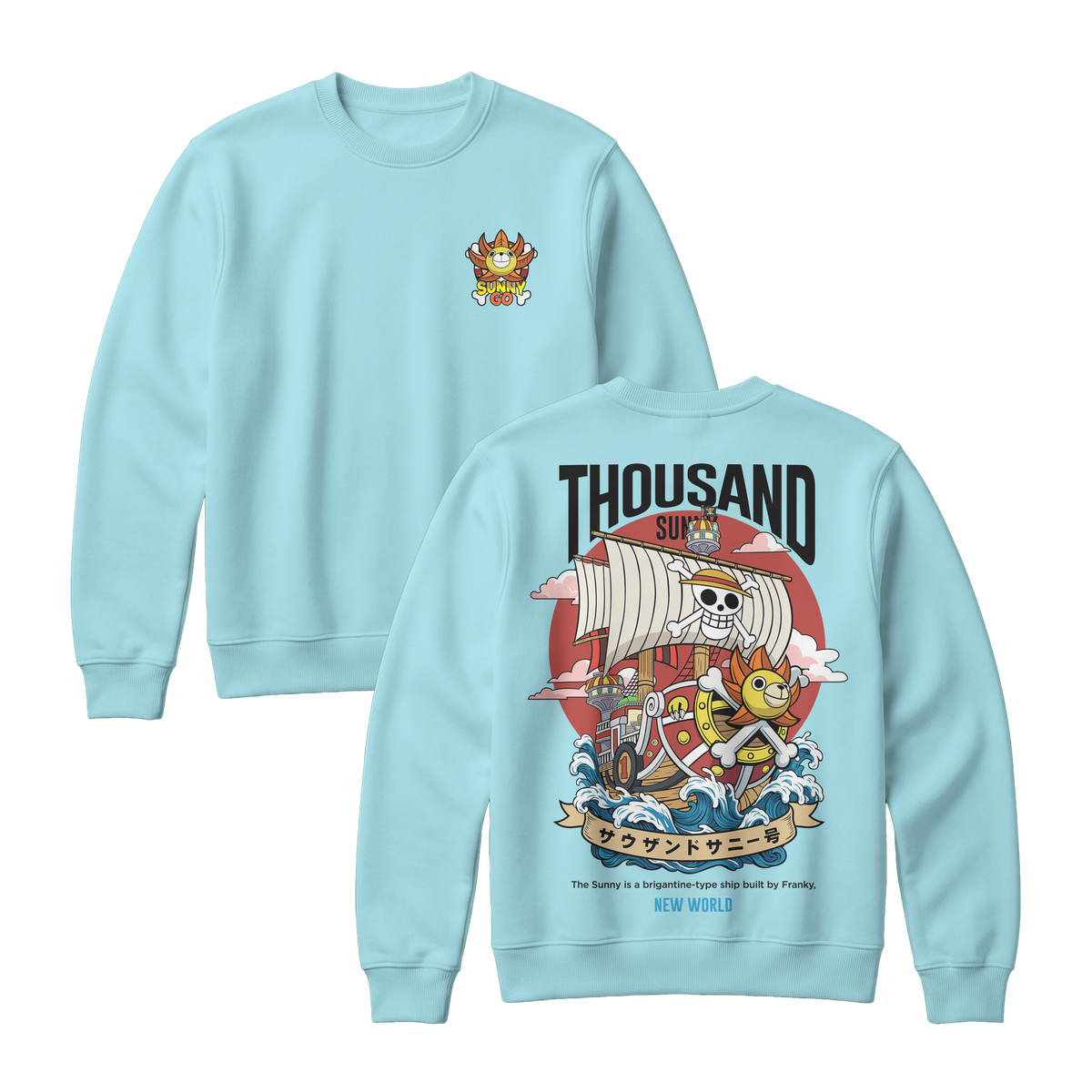 Anime One Piece Thousand Sunny Short Sweatshirt - RZM016