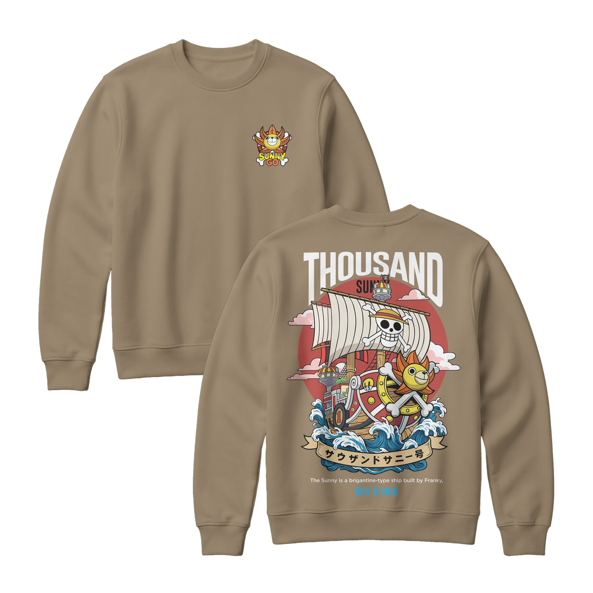 Anime One Piece Thousand Sunny Short Sweatshirt - RZM016