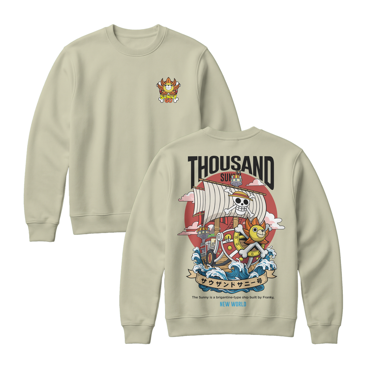 Anime One Piece Thousand Sunny Short Sweatshirt - RZM016