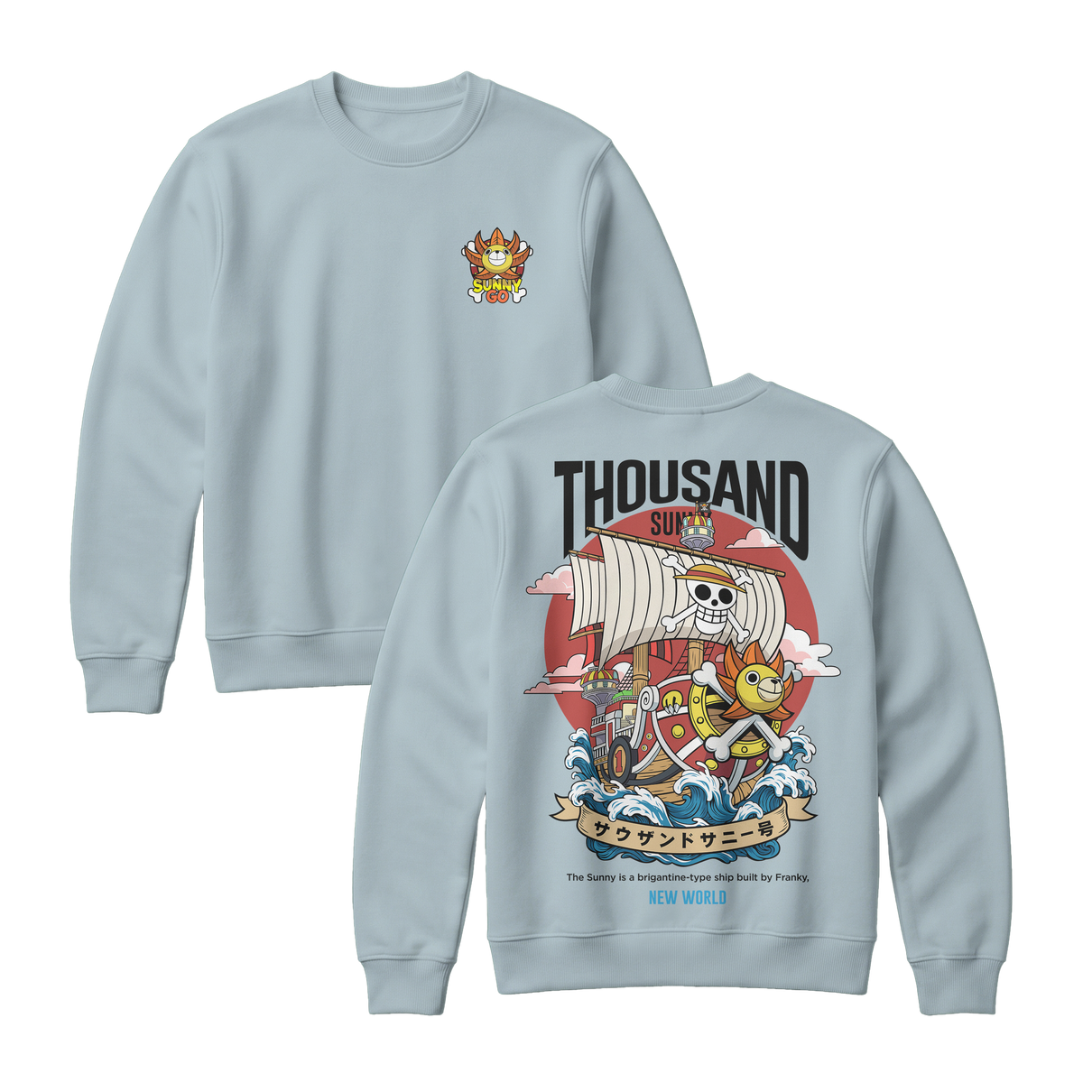 Anime One Piece Thousand Sunny Short Sweatshirt - RZM016