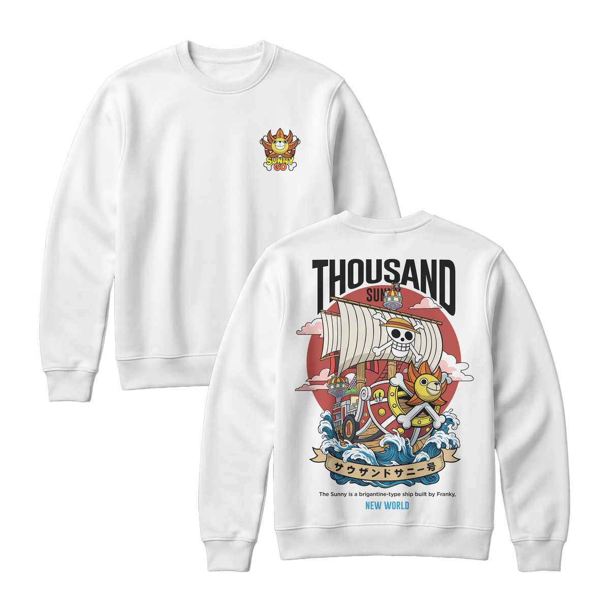 Anime One Piece Thousand Sunny Short Sweatshirt - RZM016
