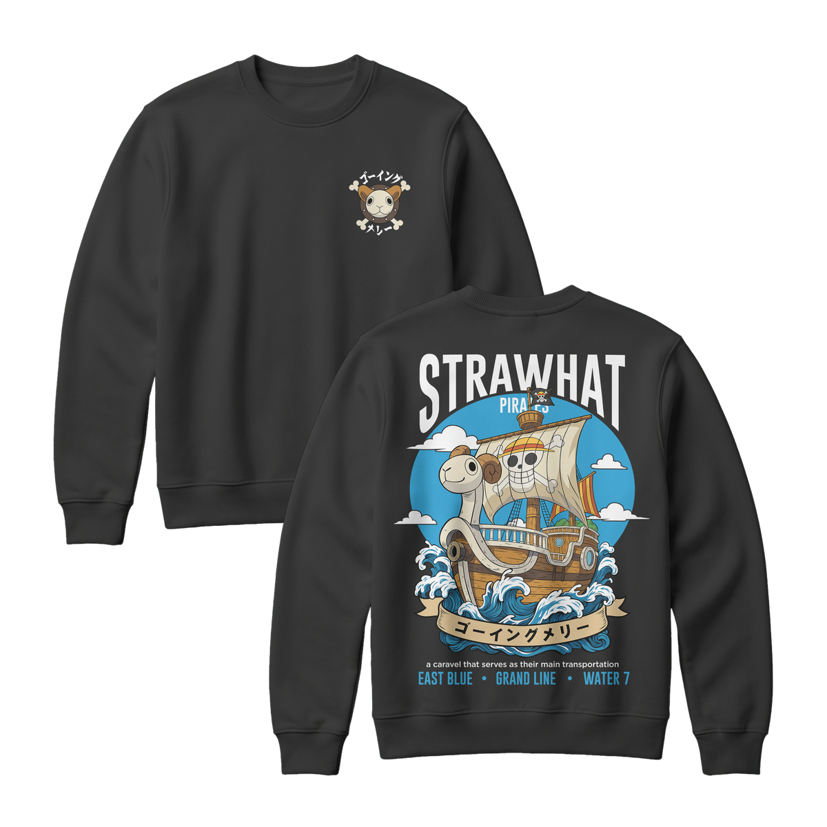Anime One Piece Straw Hat Pirates Thousand Sunny Journey Sweatshirt - RZM017