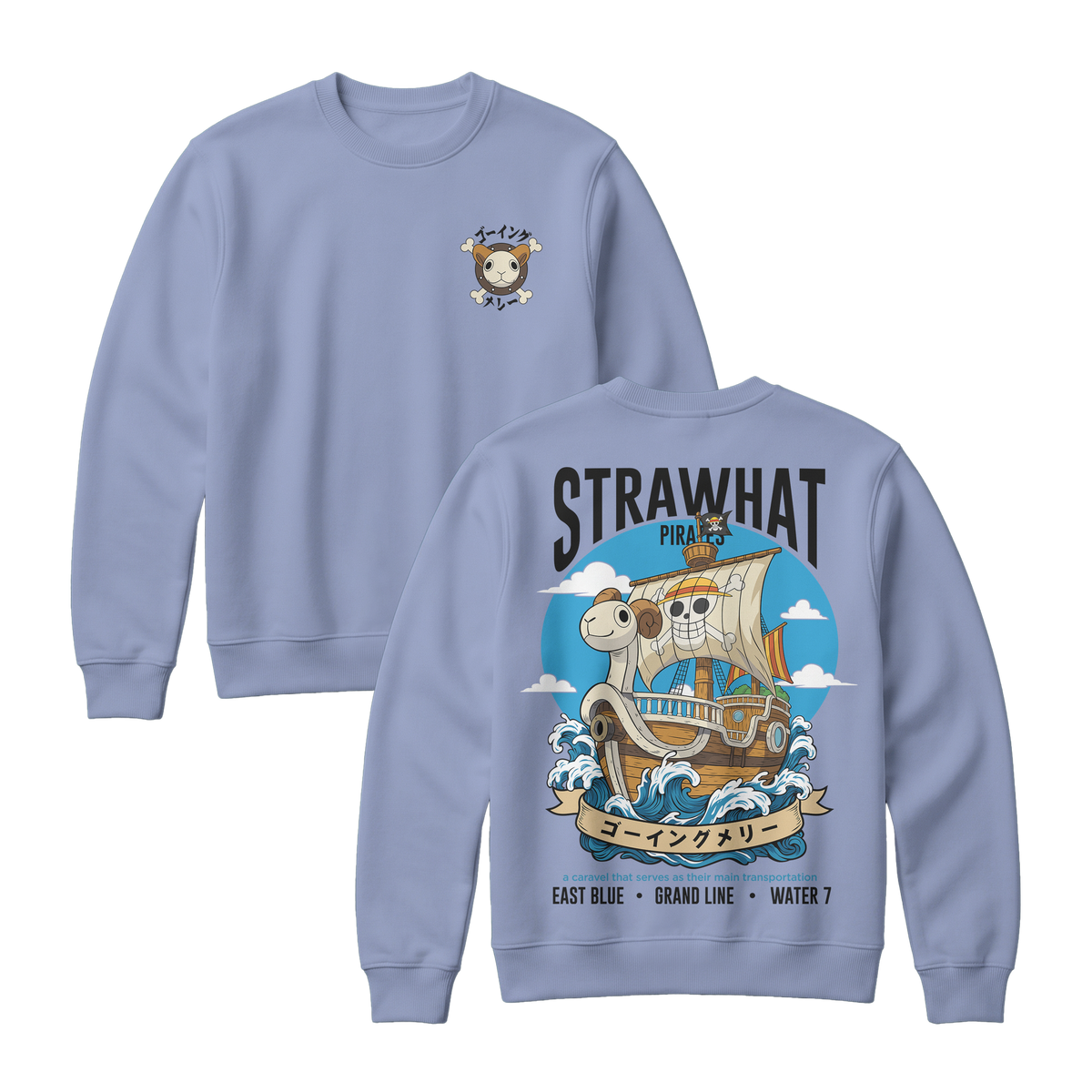 Anime One Piece Straw Hat Pirates Thousand Sunny Journey Sweatshirt - RZM017