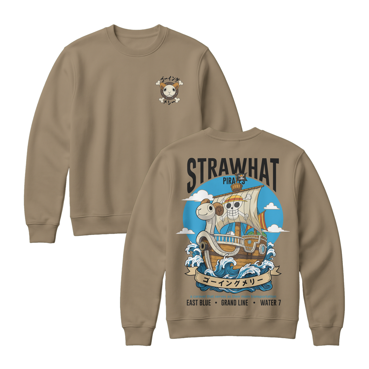 Anime One Piece Straw Hat Pirates Thousand Sunny Journey Sweatshirt - RZM017