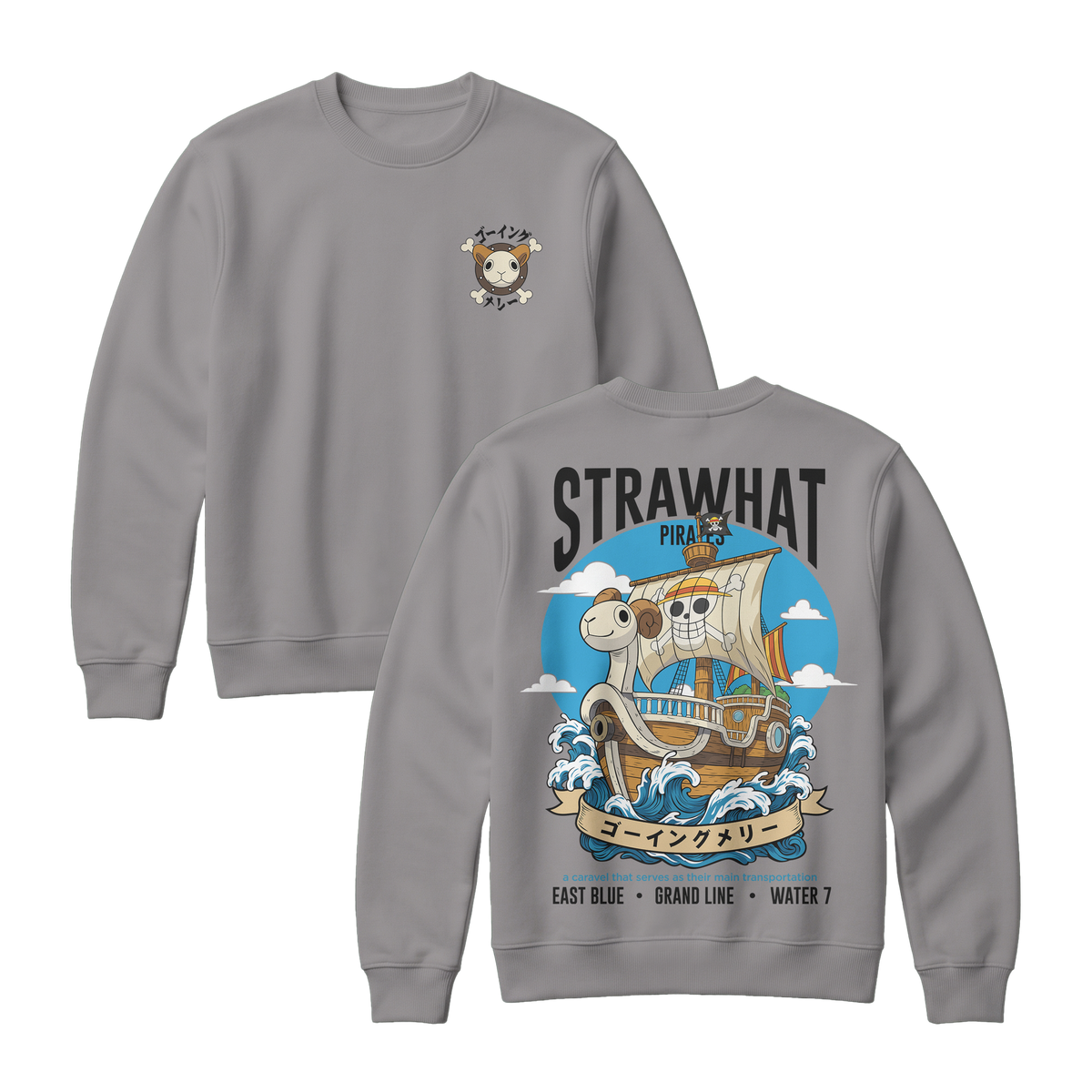 Anime One Piece Straw Hat Pirates Thousand Sunny Journey Sweatshirt - RZM017