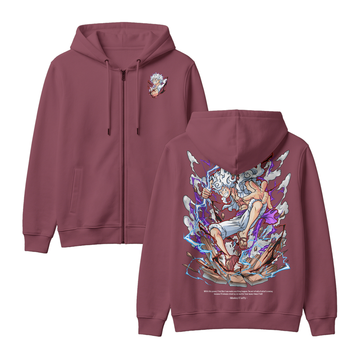 Anime One Piece Monkey D. Luffy Zip-up Hoodie - RZM001
