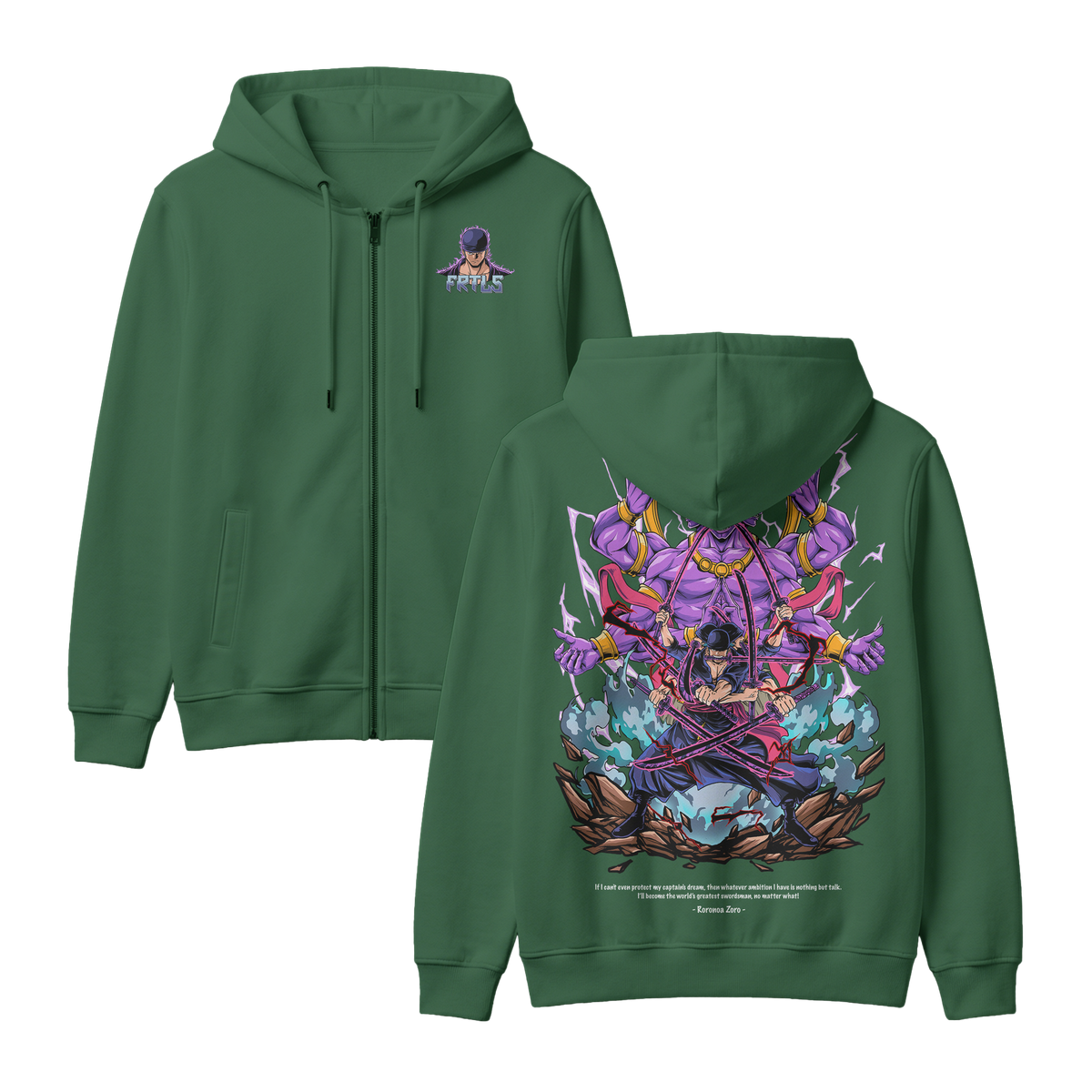 Anime One Piece Roronoa Zoro Zip-up Hoodie - RZM002