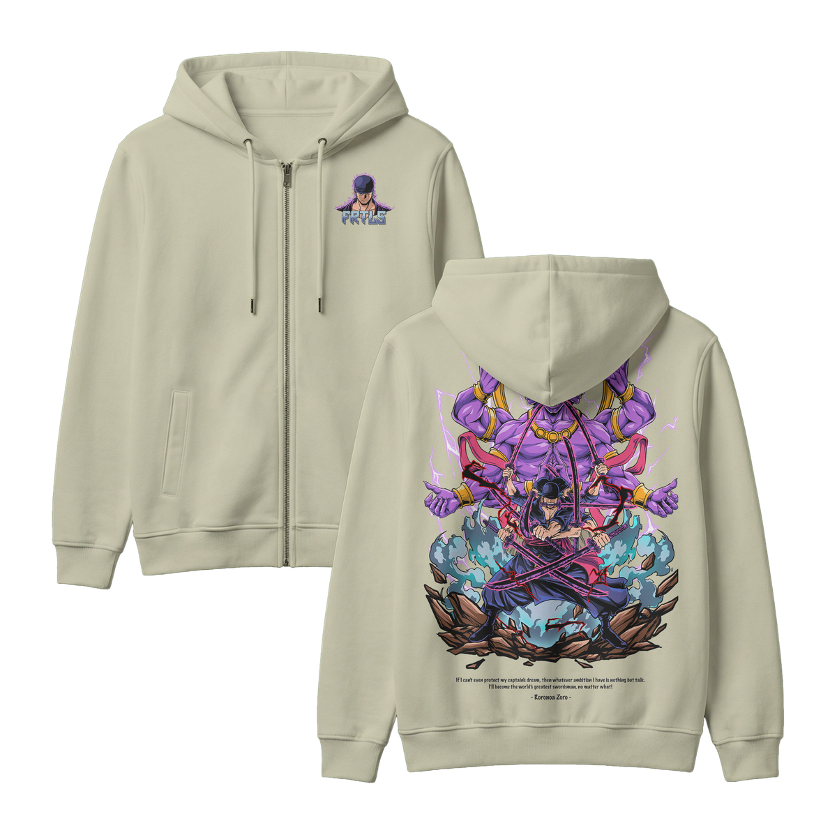 Anime One Piece Roronoa Zoro Zip-up Hoodie - RZM002