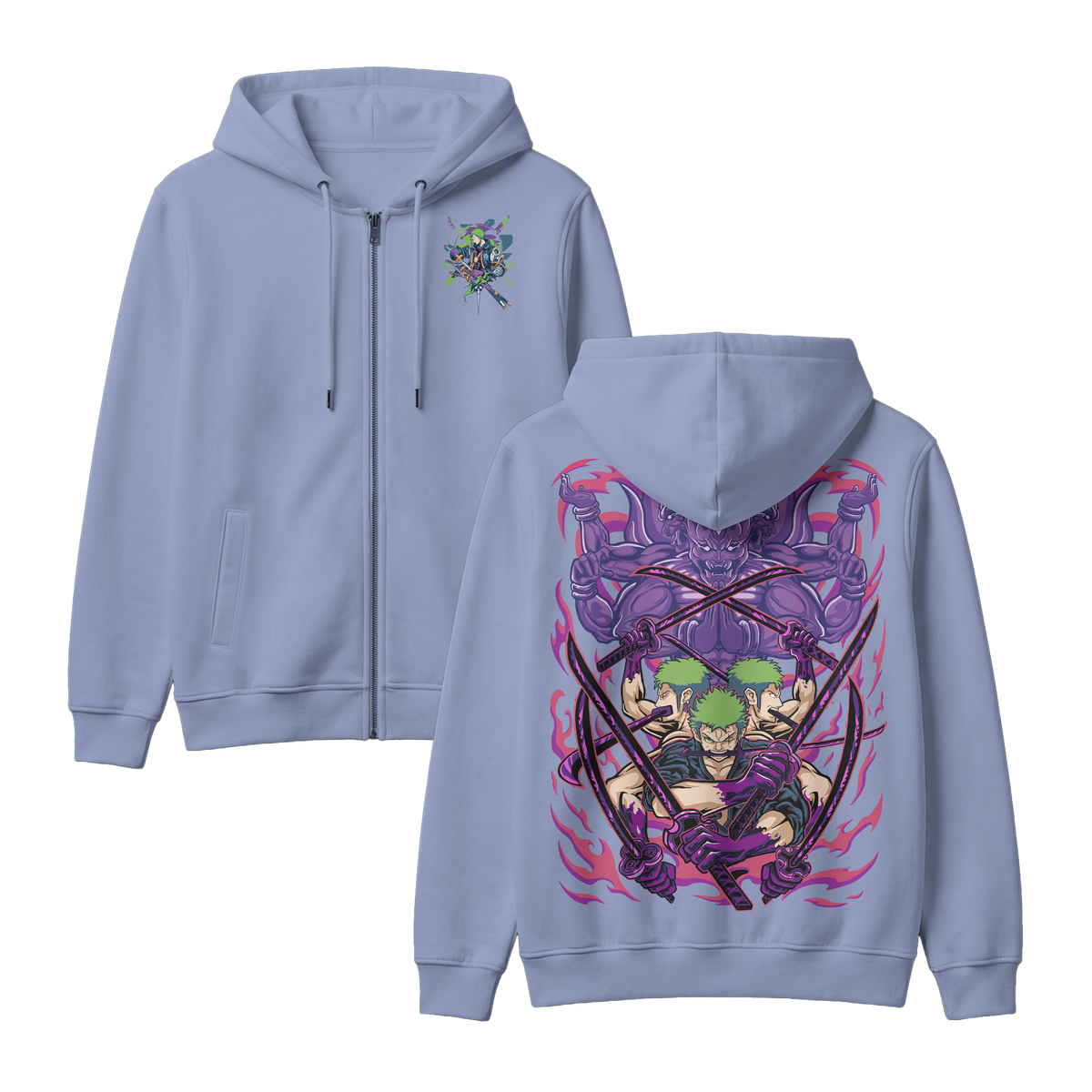 Anime One Piece Roronoa Zoro Zip-up Hoodie - RZM004