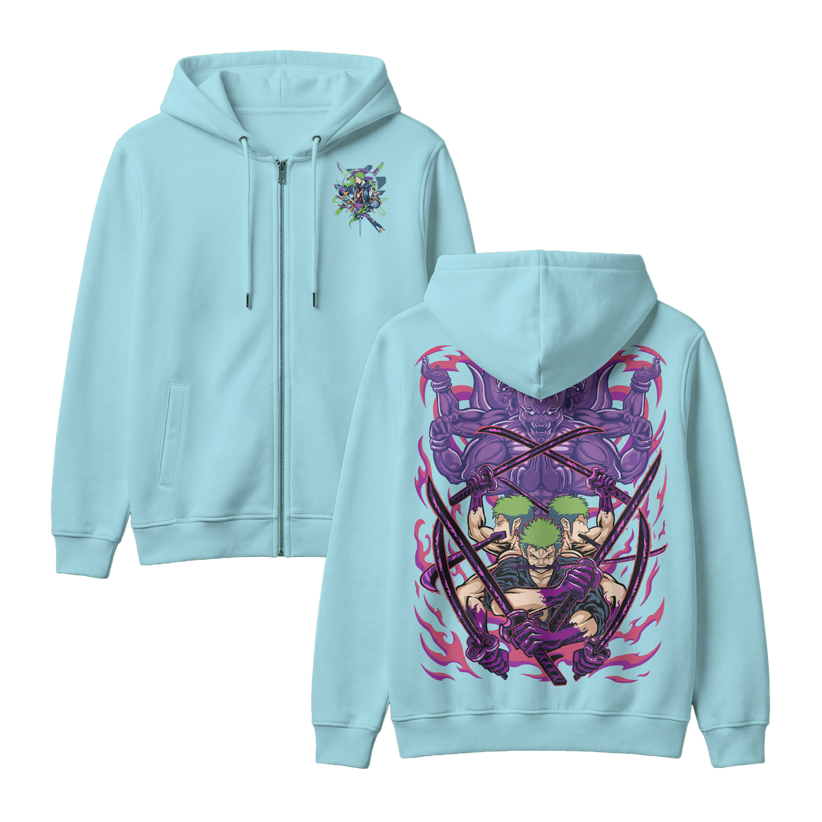 Anime One Piece Roronoa Zoro Zip-up Hoodie - RZM004