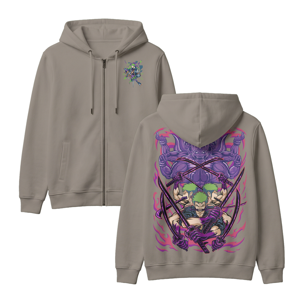 Anime One Piece Roronoa Zoro Zip-up Hoodie - RZM004