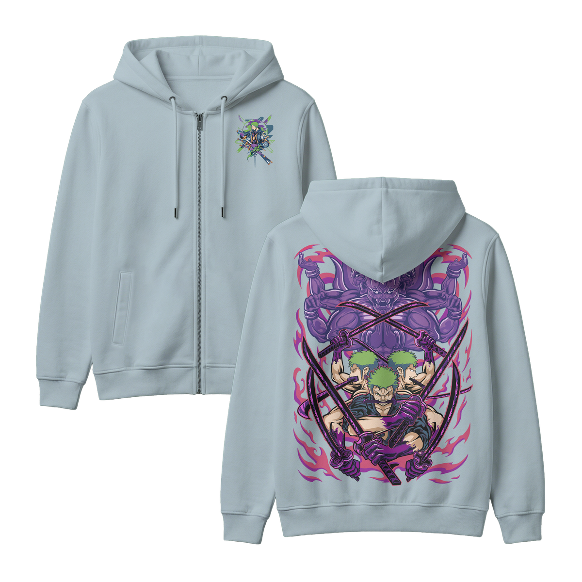 Anime One Piece Roronoa Zoro Zip-up Hoodie - RZM004