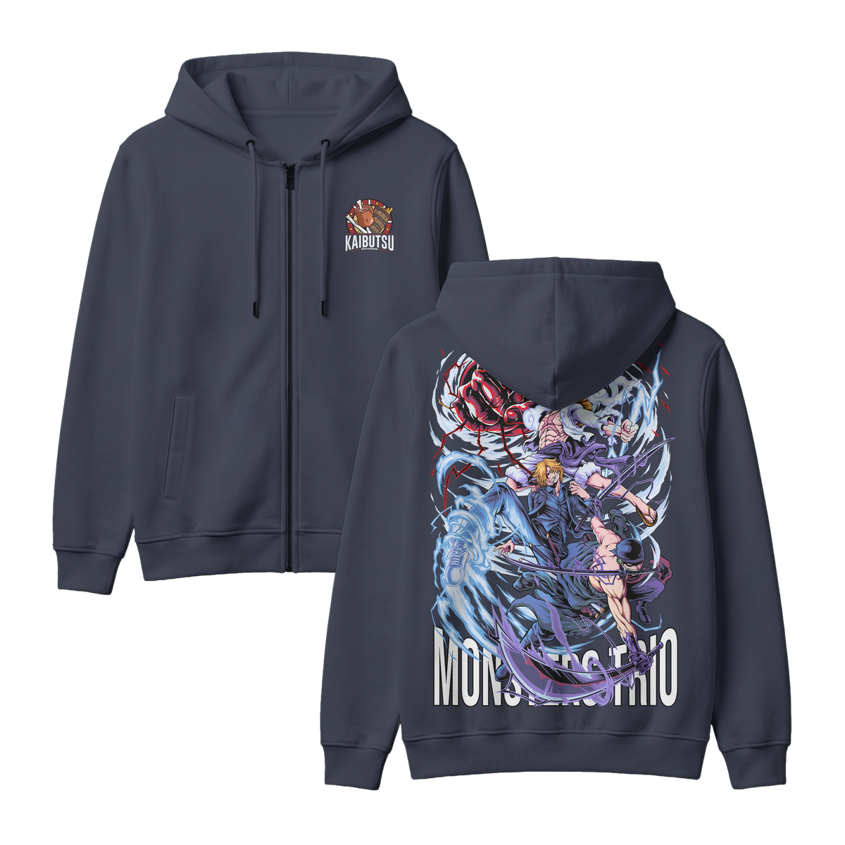 Anime One Piece Monster Trio Zip-up Hoodie - RZM009