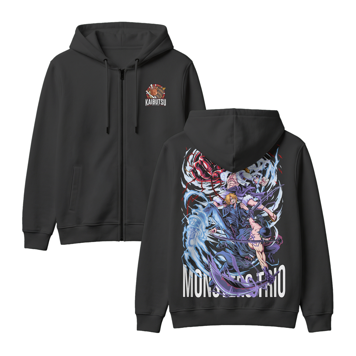 Anime One Piece Monster Trio Zip-up Hoodie - RZM009