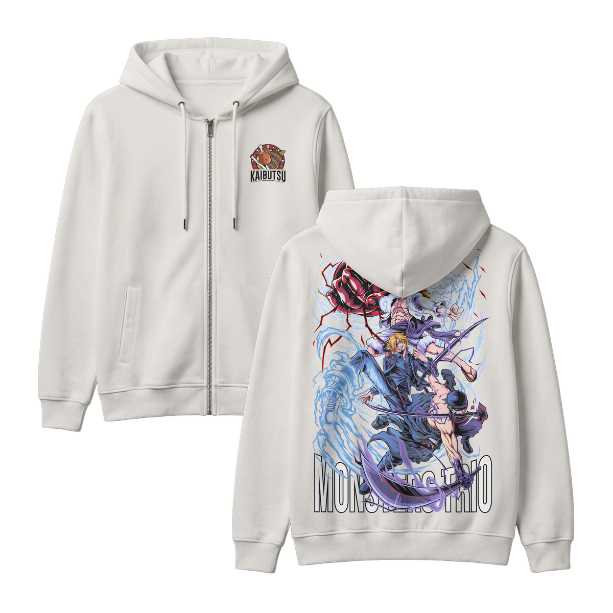 Anime One Piece Monster Trio Zip-up Hoodie - RZM009