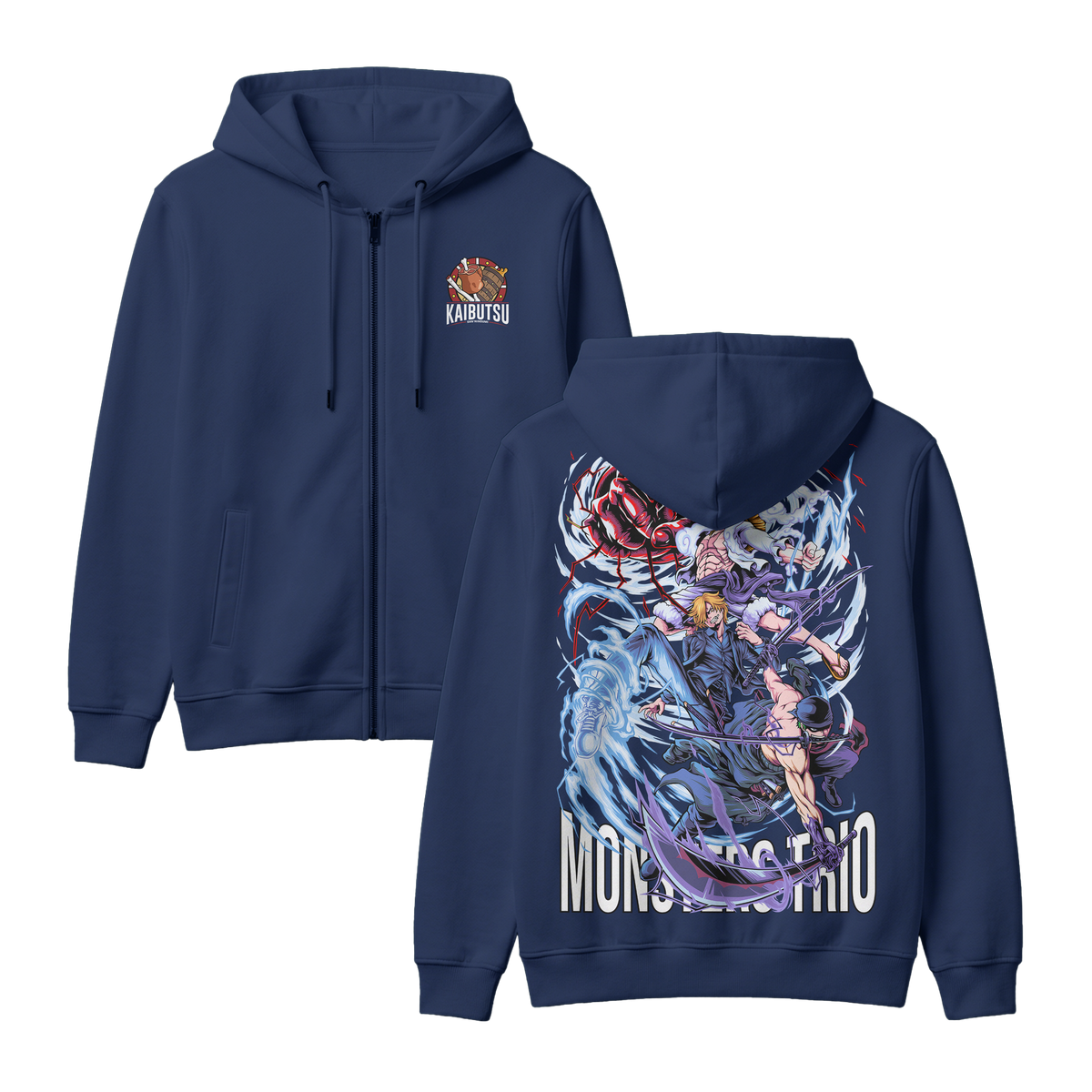Anime One Piece Monster Trio Zip-up Hoodie - RZM009